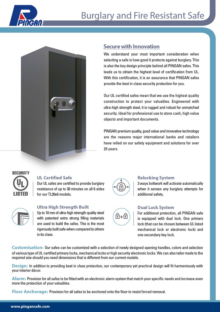 burglary and fire resistant safe-K1 confirmed